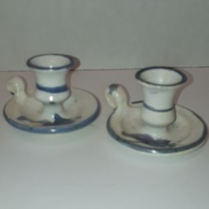 Boho Pottery Candlesticks